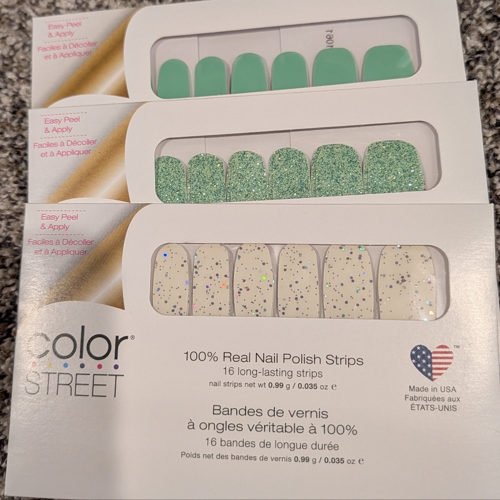 Color Street Nail Polish Strips - Mint and Sparkling Cream